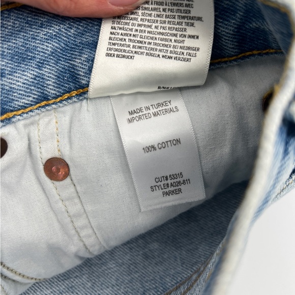 AGOLDE Parker Light Wash Denim Distressed High Waist Classic Cutoff Shorts 30 - Picture 7 of 7